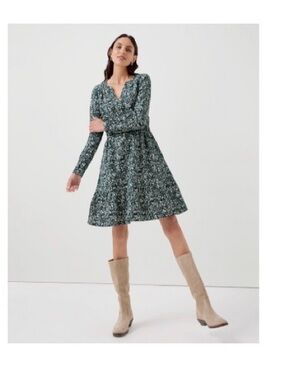 Pact Celestial Prairie Floral Cafe Crepe Tiered Dress